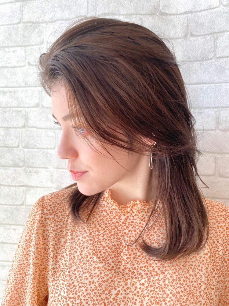 流れる前髪のシンプルミディアム ますこのヘアスタイル情報 Yahoo Beauty