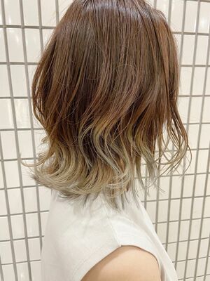 21年夏 グラデーションカラー ミディアムの新着ヘアスタイル 髪型 ヘアアレンジ Yahoo Beauty