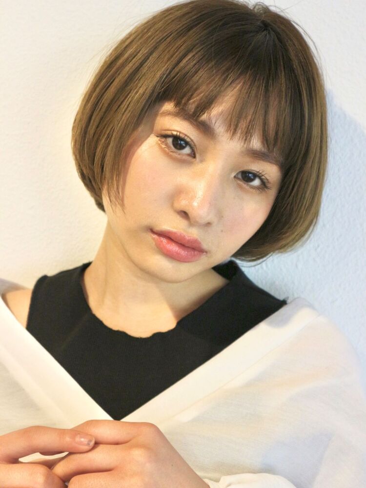 束感前髪 シンプルマッシュショートヘア Difino Akasaka ディフィーノアカサカ 富田里穂 Riho Hair のヘアスタイル情報 Yahoo Beauty