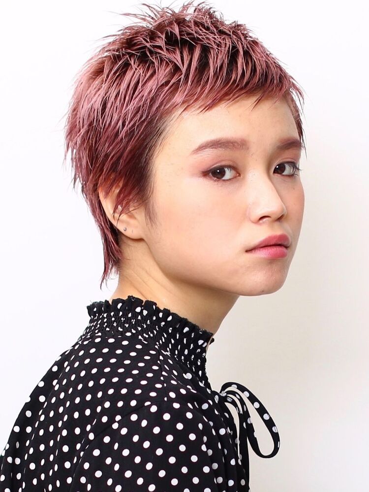 春夏 ピンクヘアー ベリーショート タイトなショート モードなヘアスタイル Ginza Peek A Boo 中央通り ピークアブー チュウオウドオリ Peek A Boo 森嶋謙介のヘアスタイル情報 Yahoo Beauty