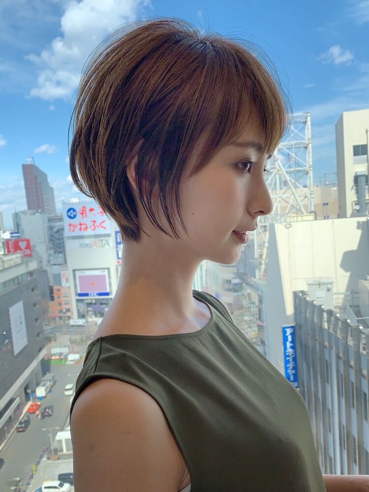 大人かわいい小顔ショートボブショートヘア代30代40代新宿毛先の ワンカールパーマで丸みを Felice フェリーチェ 新宿 ショートボブ 山田信夫のヘアスタイル情報 Yahoo Beauty