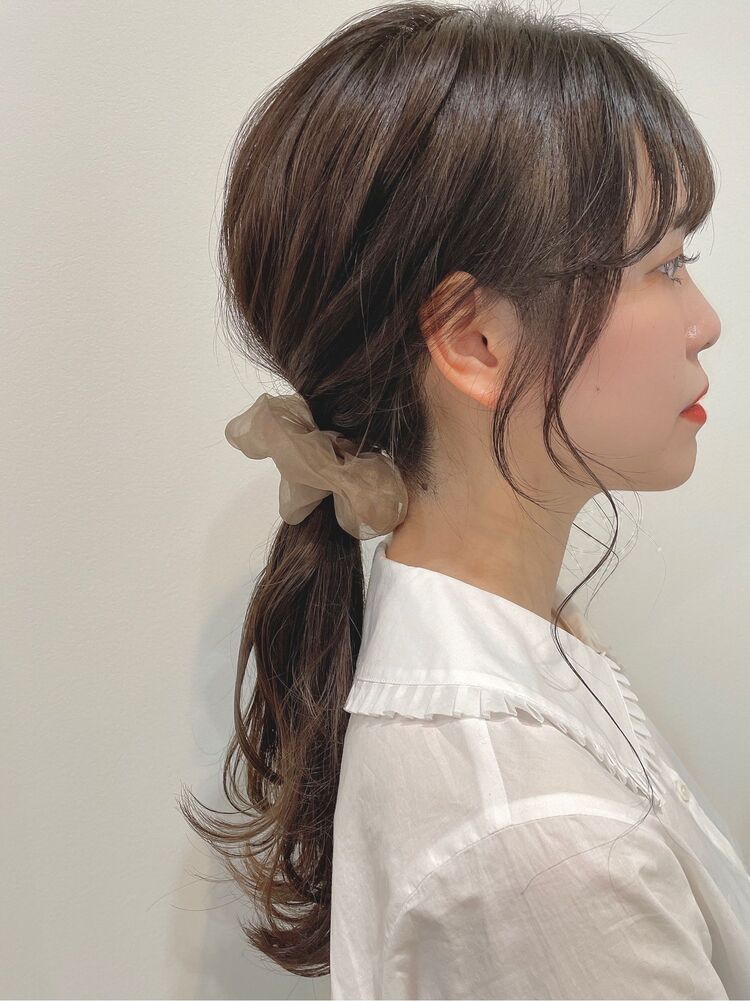韓国レイヤー 顔まわりレイヤーで小顔に オリーブグレージュ 宗政楓 小顔レイヤー 韓国ヘアの髪型 ヘアスタイル ヘアカタログ情報 Yahoo Beauty ヤフービューティー