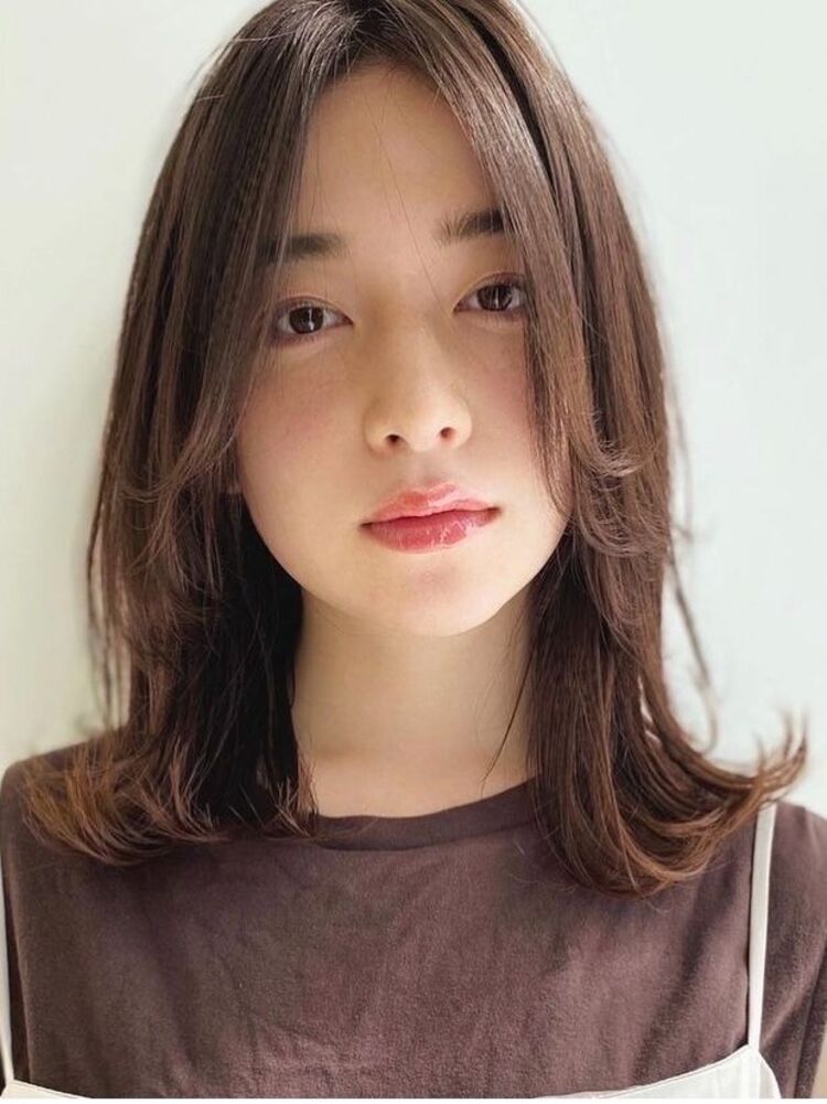 前髪長め 軽やかレイヤーミディアム Cote コート 深田理紗のヘアスタイル情報 Yahoo Beauty