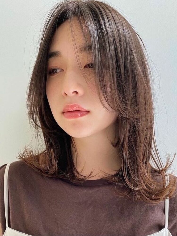 前髪長め 軽やかレイヤーミディアム 深田理紗のヘアスタイル情報 Yahoo Beauty