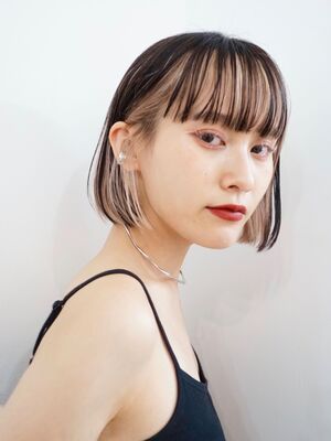 前髪インナーカラー 黒髪の髪型 ヘアスタイル ヘアカタログ 人気順 Yahoo Beauty ヤフービューティー