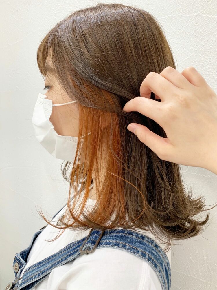インナーカラー オレンジ ミディアム Killa キラ Nanaのヘアスタイル情報 Yahoo Beauty