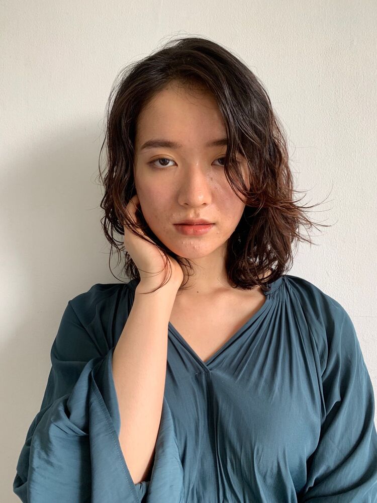 前髪なしのひし形ミディアムパーマスタイル 表参道 Anti Cho Anti Anti アンティ Cho 松本智之のヘアスタイル情報 Yahoo Beauty