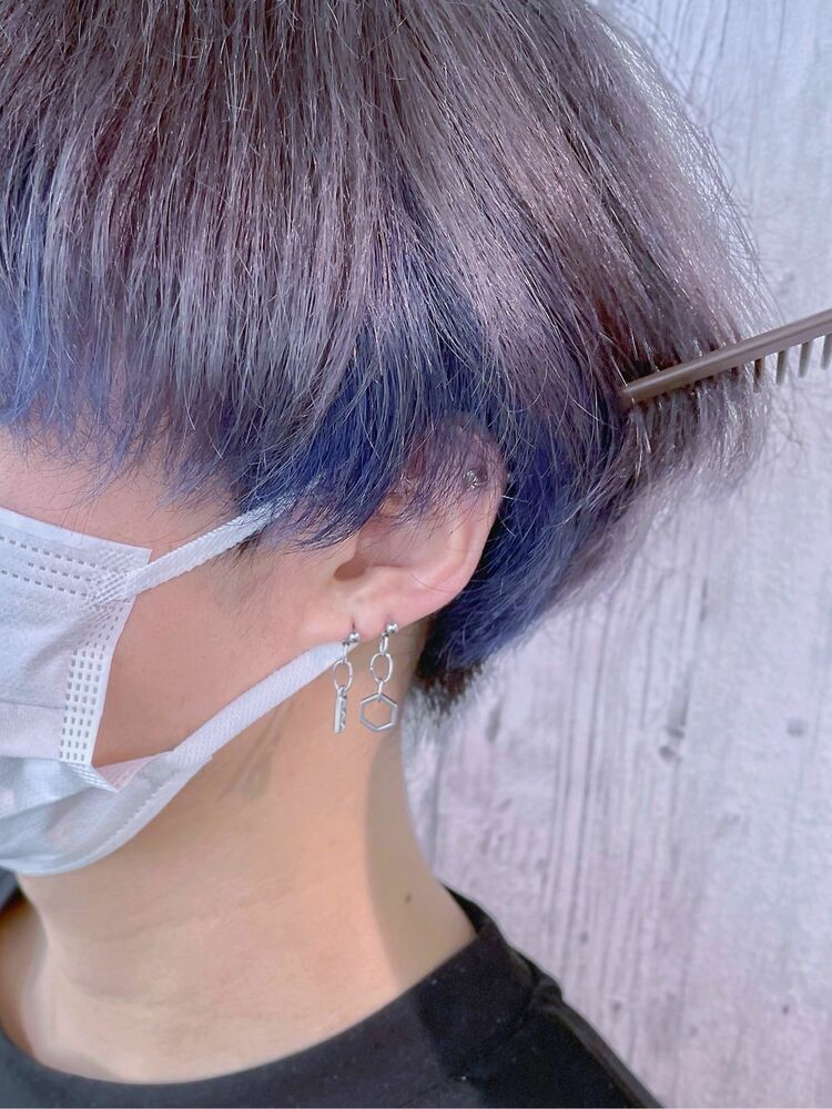 メンズインナーカラー グレー ブルー Shiori Sato の髪型 ヘアスタイル ヘアカタログ情報 Yahoo Beauty ヤフービューティー