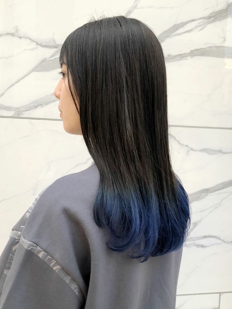 Manoharuワダ ブリーチ1回 ブルーグラデーションカラー 和田 理加子のヘアスタイル情報 Yahoo Beauty