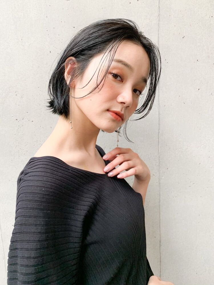 前髪長めセンターパート黒髪ボブ キタノアイのヘアスタイル情報 Yahoo Beauty