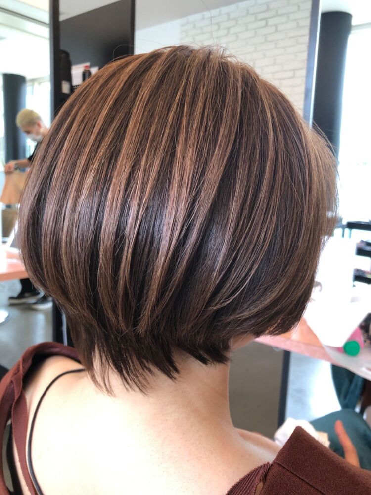 カラーリングが立体感をupさせるカットのメリハリがポイントのグラデーションボブ Difino Aoyama ディフィーノ アオヤマ Difinoaoyama佐野行俊のヘアスタイル情報 Yahoo Beauty