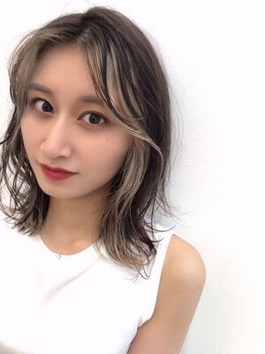 バングカラー ミディアムの髪型 ヘアスタイル ヘアカタログ 人気順 Yahoo Beauty ヤフービューティー