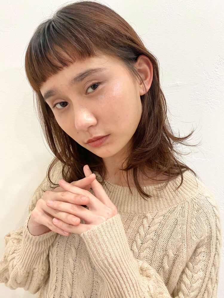 ぱつっとオン眉にセミロングのレイヤーカット Garland Kanaのヘアスタイル情報 Yahoo Beauty