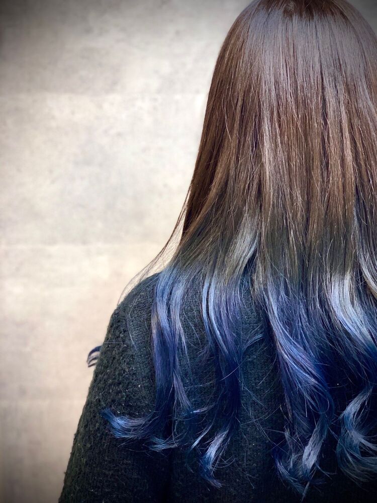 グラデーションカラー ブルー アッシュ Chara Chalone 池袋 キャラシャローネイケブクロ Charachalone 西のヘアスタイル情報 Yahoo Beauty