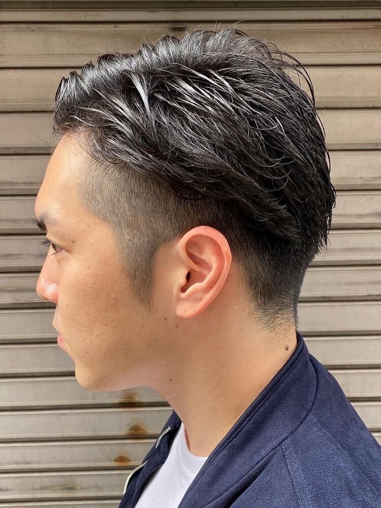 ツーブロック七三風 アップバング 神田 理容室 メンズ Hiro Ginza Barber Shop 大宮店 ヒロギンザ バーバーショップオオミヤテン 稲垣 心のヘアスタイル情報 Yahoo Beauty