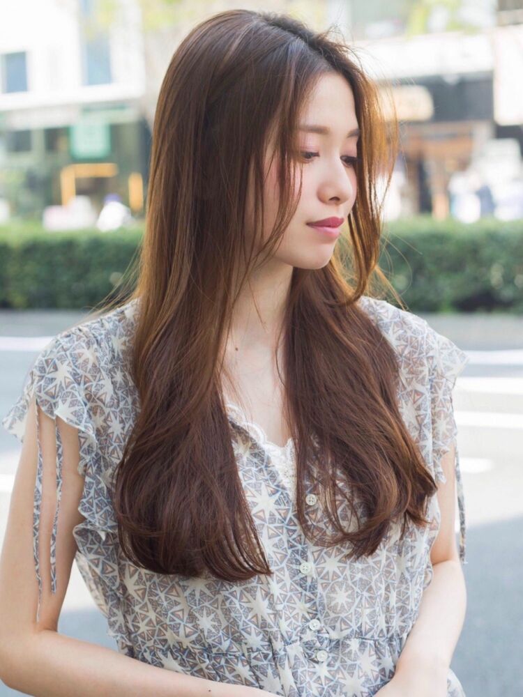 大人可愛い長めシースルーバングセンター分け Beauty Connection Ginza Hair Salon ビューティーコネクションギンザヘアーサロン Keiichiのヘアスタイル情報 Yahoo Beauty