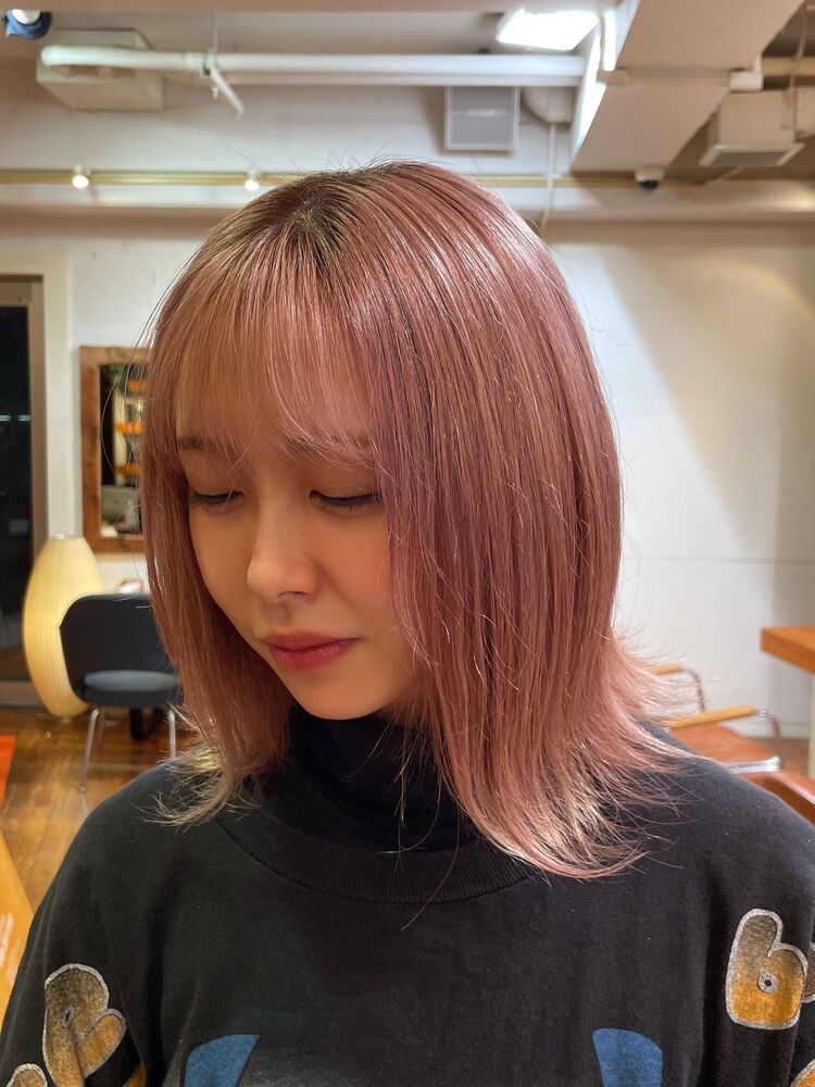 ボブ ピンクベージュ ブリーチカラー Organic Mind オーガニックマインド 丸山 格の髪型 ヘアスタイル ヘアカタログ情報 Yahoo Beauty ヤフービューティー