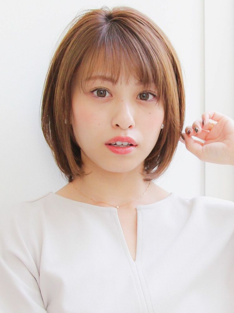 ひし形ボブがかわいいナチュラルヘア Dyplus 表参道 ディプラス 宮崎陽平のヘアスタイル情報 Yahoo Beauty