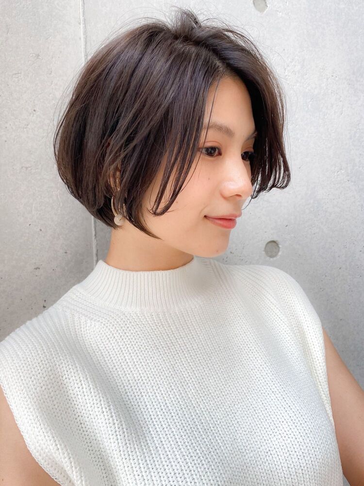 ナチュラルショートボブ 低温デジタル毛先パーマ 宮崎陽平のヘアスタイル情報 Yahoo Beauty