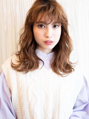 エアウェーブパーマ セミロングの髪型 ヘアスタイル ヘアカタログ 人気順 Yahoo Beauty ヤフービューティー