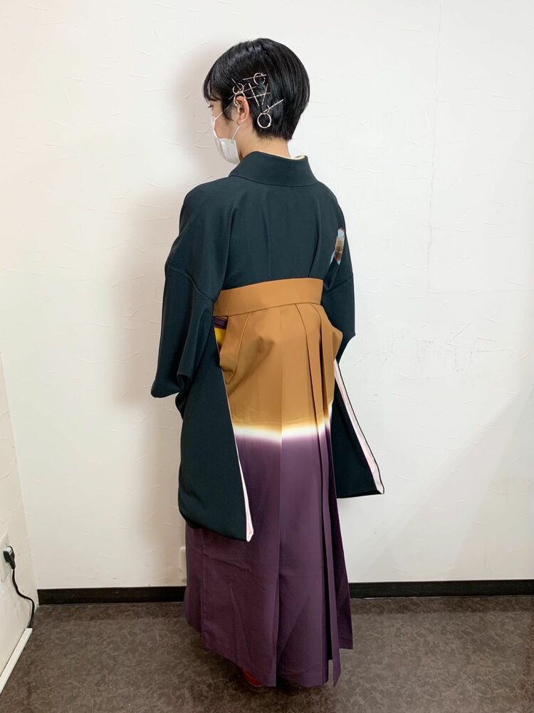 卒業式ヘア 袴ヘア ショートヘアアレンジ マッシュショート ᴹᴵᵀᴼのヘアスタイル情報 Yahoo Beauty