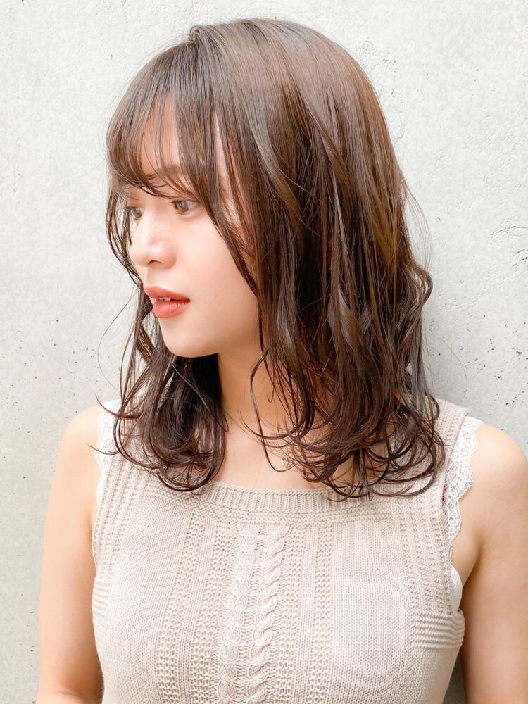 ゆるふわセミロングのパーマスタイル大人可愛い Agnos 青山 アグノス アオヤマ 原田 実茄のヘアスタイル情報 Yahoo Beauty