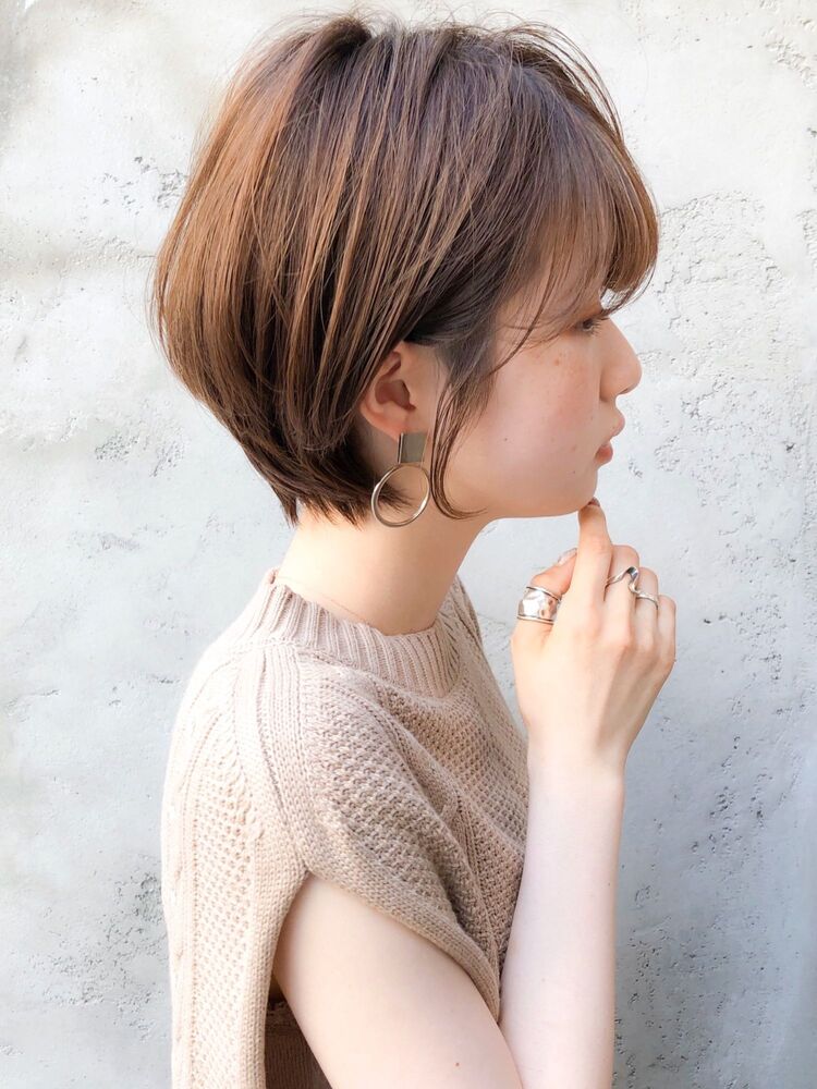 耳かけ丸みショートボブ Agnos 青山 アグノス アオヤマ 原田 実茄のヘアスタイル情報 Yahoo Beauty