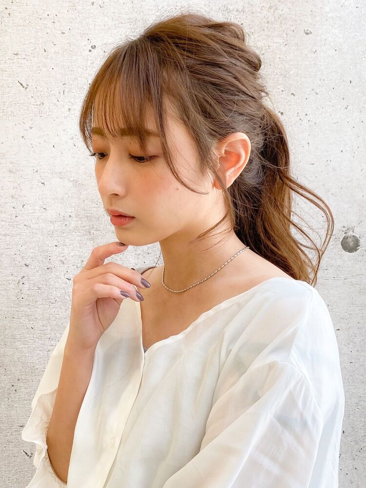 キュートなナチュラルポニーテール♪｜Agnos 青山（アグノス アオヤマ）原田 実茄のヘアスタイル情報｜Yahoo! BEAUTY