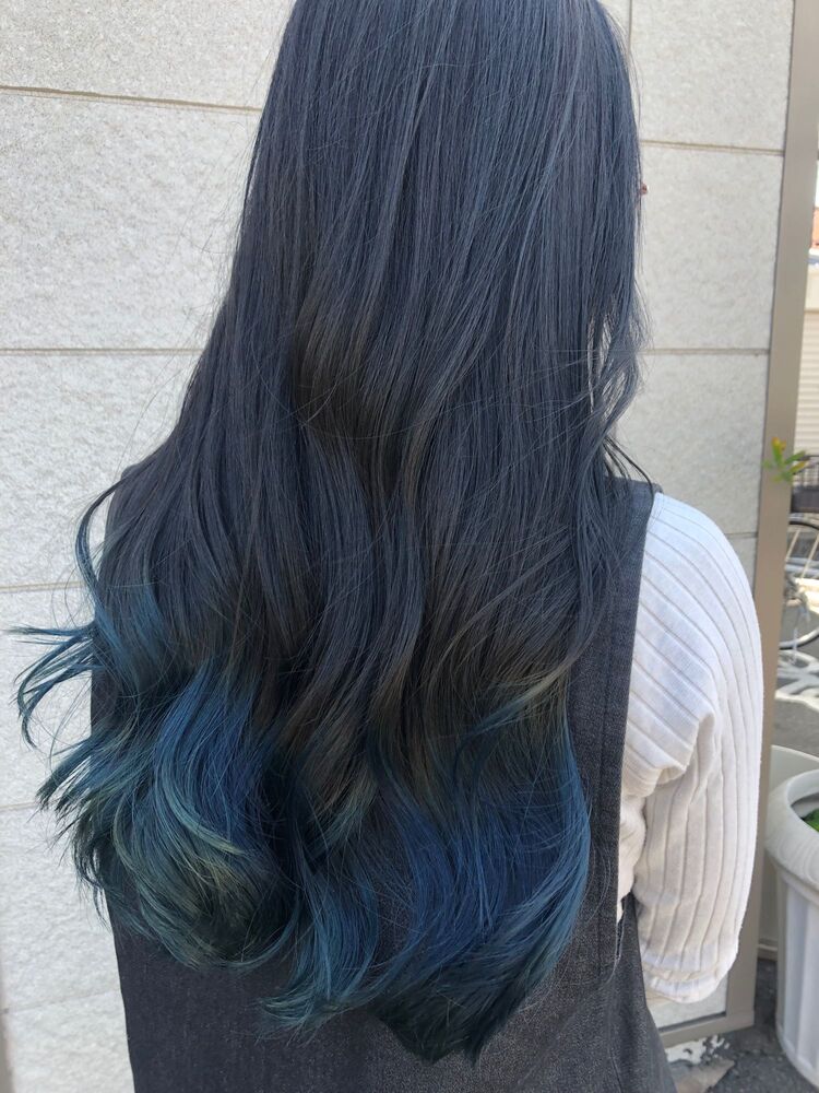 毛先グラデーション ネイビー Set Up 倉敷美和店 セットアップ クラシキミワテン 大森 行雄のヘアスタイル情報 Yahoo Beauty