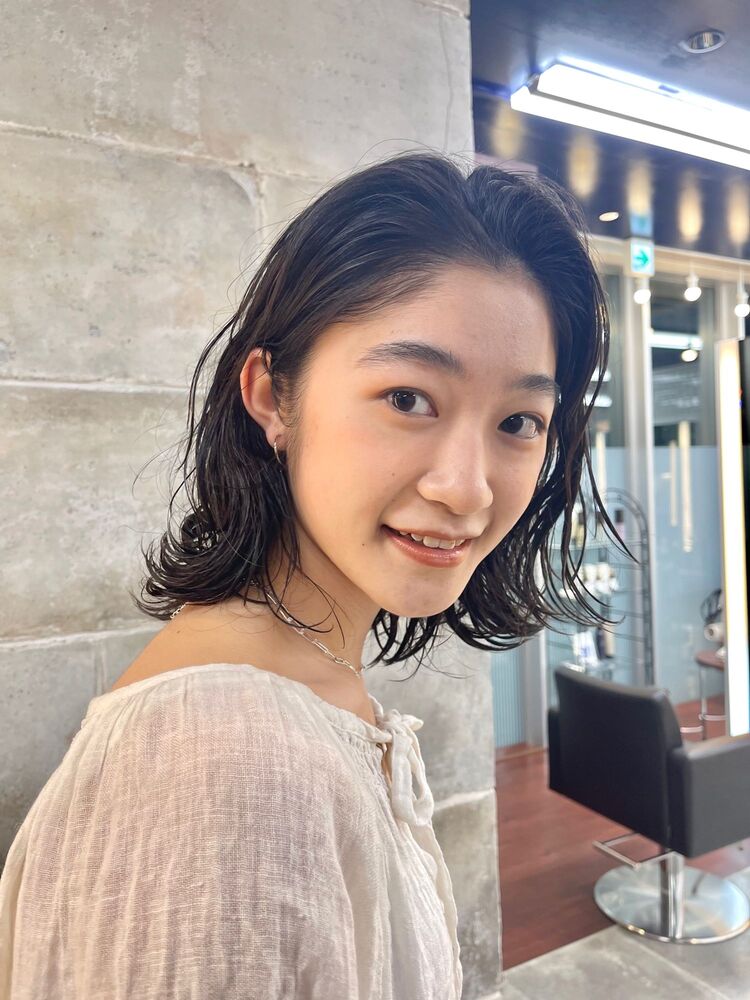 黒髪ミディアムのウェットパーマ Double Sons ドゥーブルソンズ 土川直人 Doubleのヘアスタイル情報 Yahoo Beauty